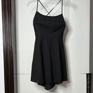Black Sleeveless Spaghetti Strap Mini Sundress